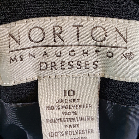 Norton McNaughton Black Mid-Length Padded Shoulders Blazer Size 10 - Picture 7 of 10